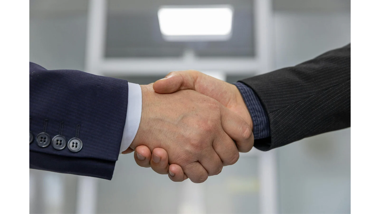 A handshake between business partners.